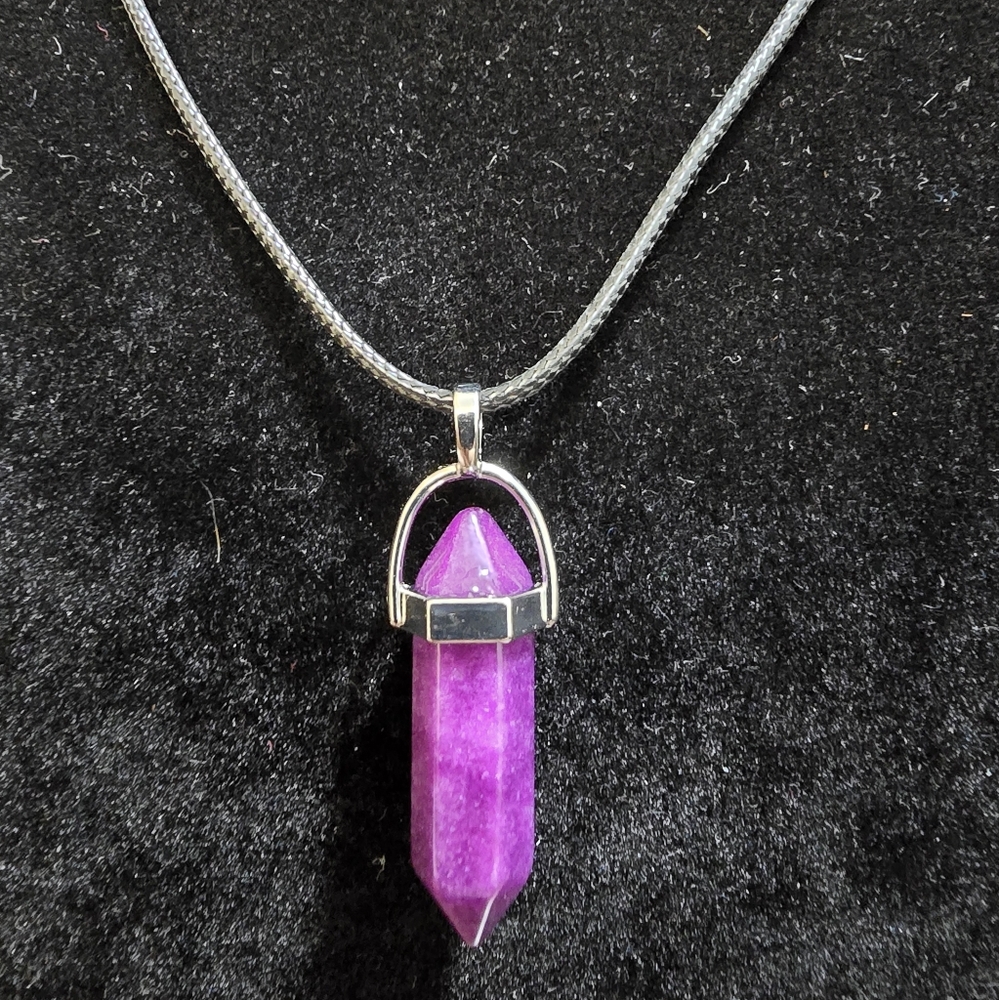 Lepidolite Crystal Pendant Necklace